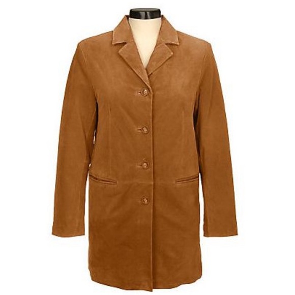 Suede. Dennis Basso Black Water Resistant Blazer/Trench. Size L. - Picture 4 of 7